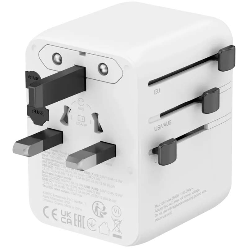 CANYON Travel Adapter OnTour 70 EU/UK/US/AUS 70W Weiß