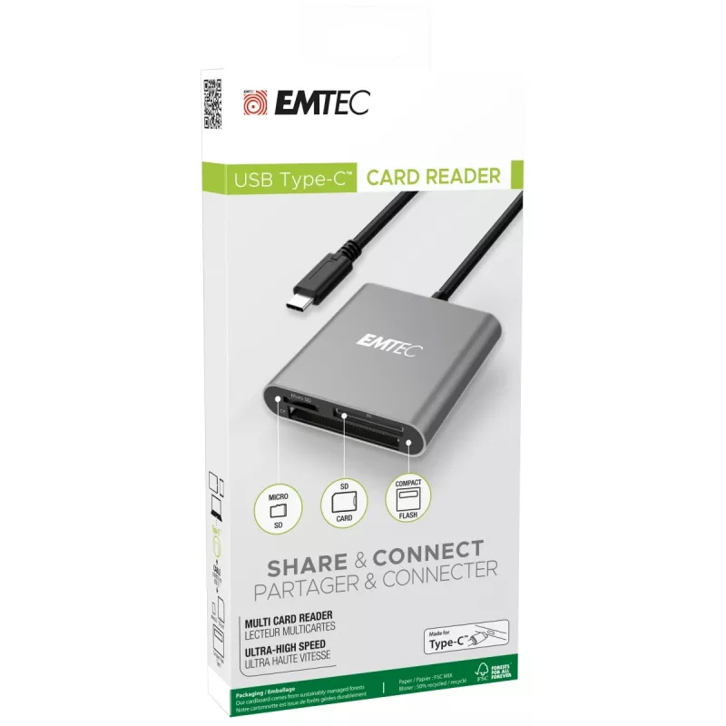 Kartenleser Emtec ECCAREADT610C USB 3.1 Grau