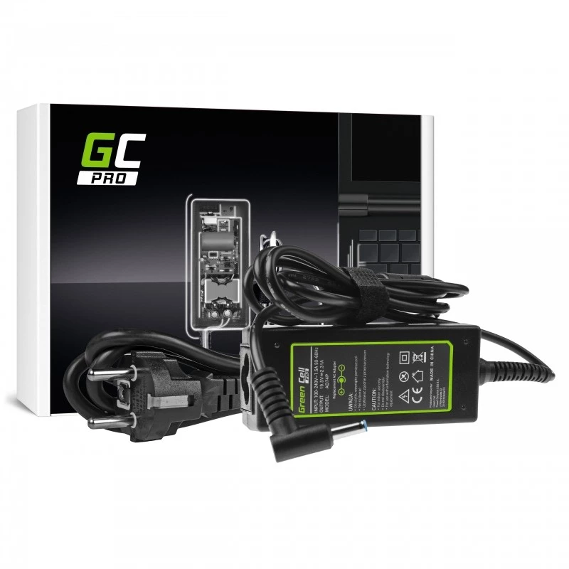 AC-to-DC Laptop-Netzadapter Green Cell AD74P 45W 19.5V 2.31A für den Innenbereich, Schwarz