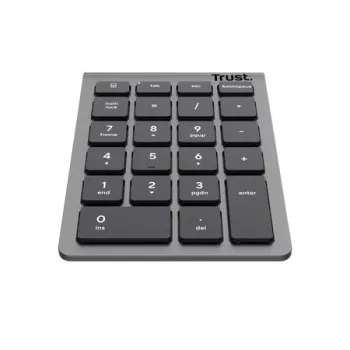 Numerischer Tastenblock TRUST Xalas 22 Tasten RF Wireless Scherenschalter für Laptop/PC, Silber, 94 g