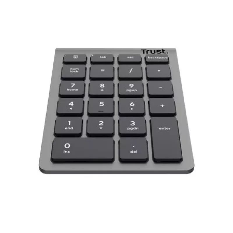 Numerischer Tastenblock TRUST Xalas 22 Tasten RF Wireless Scherenschalter für Laptop/PC, Silber, 94 g