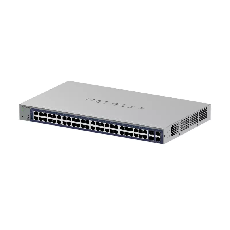 Managed Gigabit Ethernet Switch Netgear GS752TX, 48x RJ-45 10/100/1000, 10G-Unterstützung, 1U Rack, grau