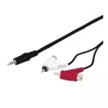 Wentronic Goobay 3,5mm-Klinke-/Cinch-Adapterkabel, Schwarz, 1,5 m - 3,5 mm Klinkenstecker (3-polig, Stereo) > 2x Cinch-Stecker (Audio links/rechts) (50213)