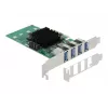 DeLOCK PCI Express x4 Karte auf 4 x extern USB 3.0 Quad Channel - Low Profile Formfaktor