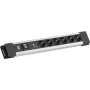 Steckdosenleiste Bachmann CONNECTUS mit 6× CEE 7/3-Steckdosen, 1× SPD-Plus-Überspannungsschutz, 1× Schalter, 2,0 m Kabel