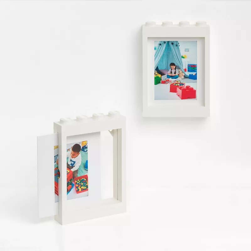 LEGO Bilderrahmen PICTURE FRAME, (B)191 x (H)268 mm, weiß aus ABS-Kunststoff, mit 4 Noppen, stapelbar, passend für - 1 Stück