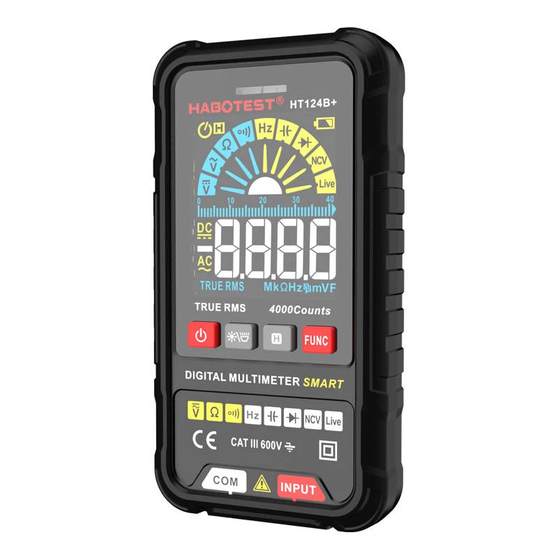 Digitalmultimeter Habotest HT124B+ — AC/DC-Spannungs- und Widerstandsmessung