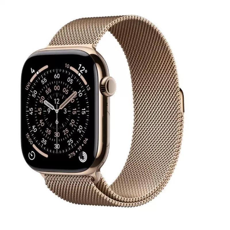 Apple Watch GPS + Cellular 46mm Gold Titanium Case Gold Milanese Loop S/M