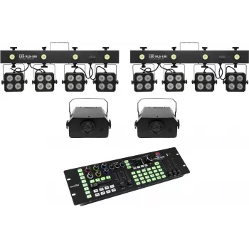 Lichtset EUROLITE KLS-180 LED 2x + WF-40 LED 2x mit DMX-Controller