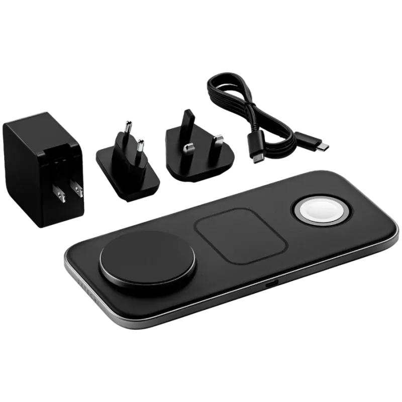 SATECHI Qi2 Trio Wireless Charging Pad - mit Typ A-, C-, G-Steckern