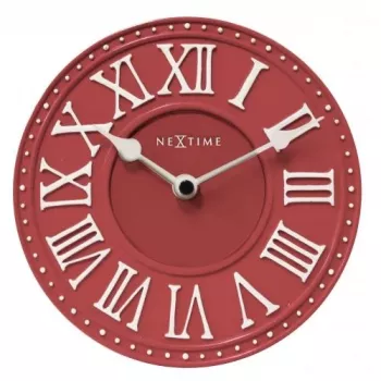 NeXtime Uhr 5187ro London Tisch, Ø16 cm, Wand, Rot/Weiß