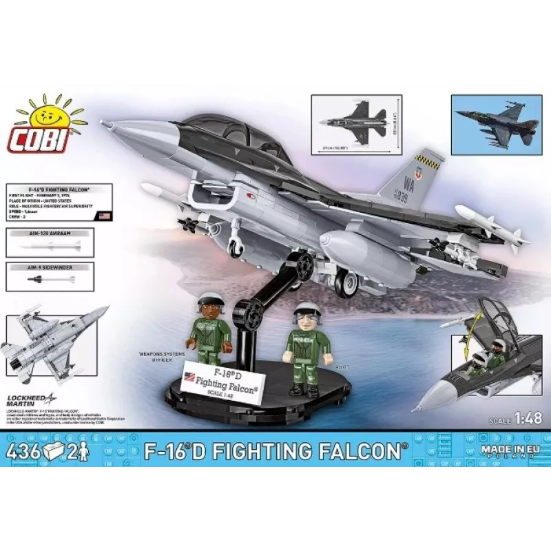 Baukasten Cobi F-16D Fighting Falcon, 436 Teile, Maßstab nicht angegeben