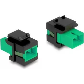 Keystone-Modul DELOCK 87121 — SC-Adapter, flache Bauweise, grün/schwarz, 16,5 × 27,4 × 21,9 mm
