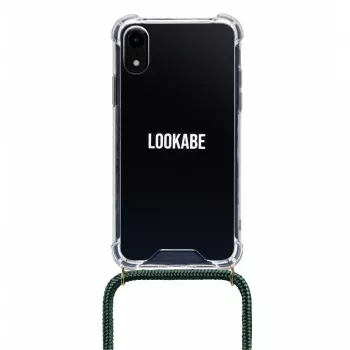 Handyhalskette Lookabe loo014 für iPhone XR – gold-grüne Schutzhülle mit Gurt