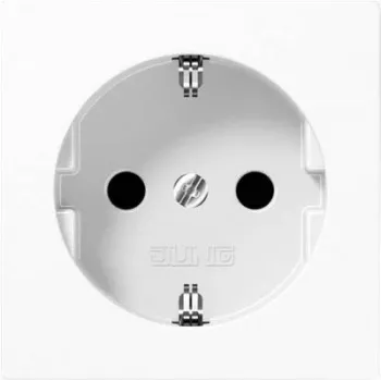 Steckdose CEE 7/3 Jung A 1520 KI WW, weiß, Duroplast, 250 V, 16 A, 55×55 mm