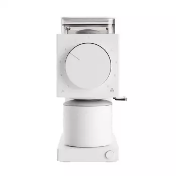 Elektrische Kaffeemühle Fellow Ode Gen 2 — 140 W, Edelstahlmahlwerk, 100 g Kapazität, weiß