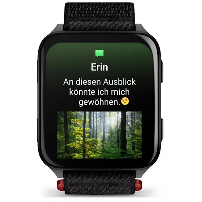 Smartwatch GARMIN Venu X1 – 2 Zoll AMOLED, GPS/GLONASS/Galileo, 5 ATM, 11 Tage Akku, schwarzes Silikonarmband