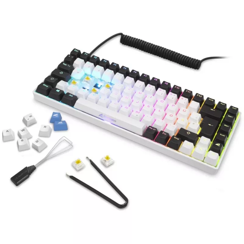 Sharkoon SKILLER SGK50 S3 Tastatur Gaming USB QWERTY Portugiesisch Weiß