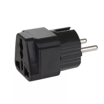 Netzsteckeradapter Maclean MCE155 NEMA 5-15P Typ E FR Schwarz
