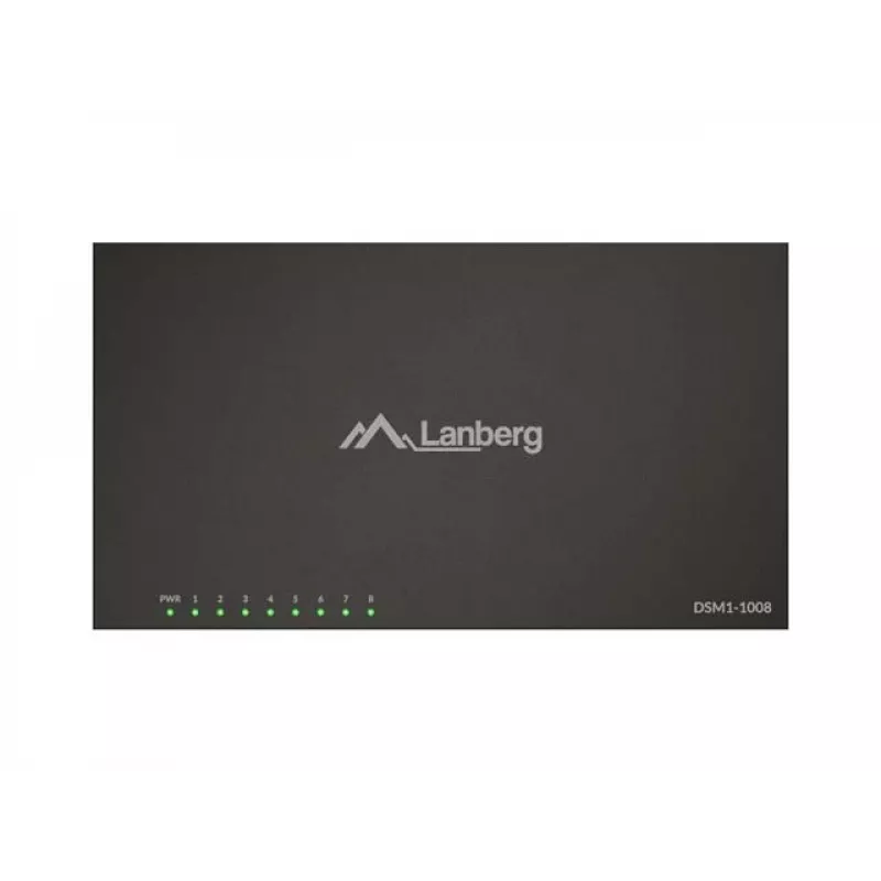 Netzwerk-Switch LANBERG DSM1-1008 8x 1 Gb/s unmanaged Gigabit Ethernet Desktop 12V Metallgehäuse