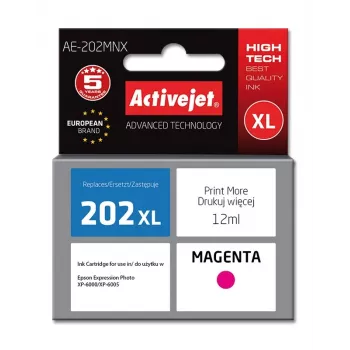 Activejet AE-202MNX Tinte (Ersatz für Epson 202XL H34010; Supreme; 12 ml; Magenta)