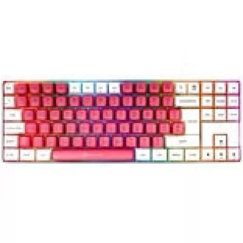 Mechanische Gaming-Tastatur GAMIAC TKL90G mit Kailh Red Schaltern, Tenkeyless, Weiß/Rot