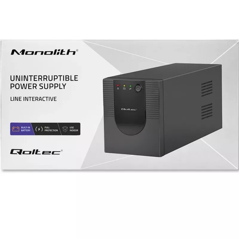 Unterbrechungsfreie Stromversorgung USV Qoltec 53775 1,2 kVA 720 W 4 AC-Steckdosen