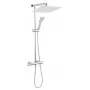 Duschset FERRO Tytan mit quadratischer Regendusche und Thermostatarmatur, Chrom (NP75SQ-TRV7U)
