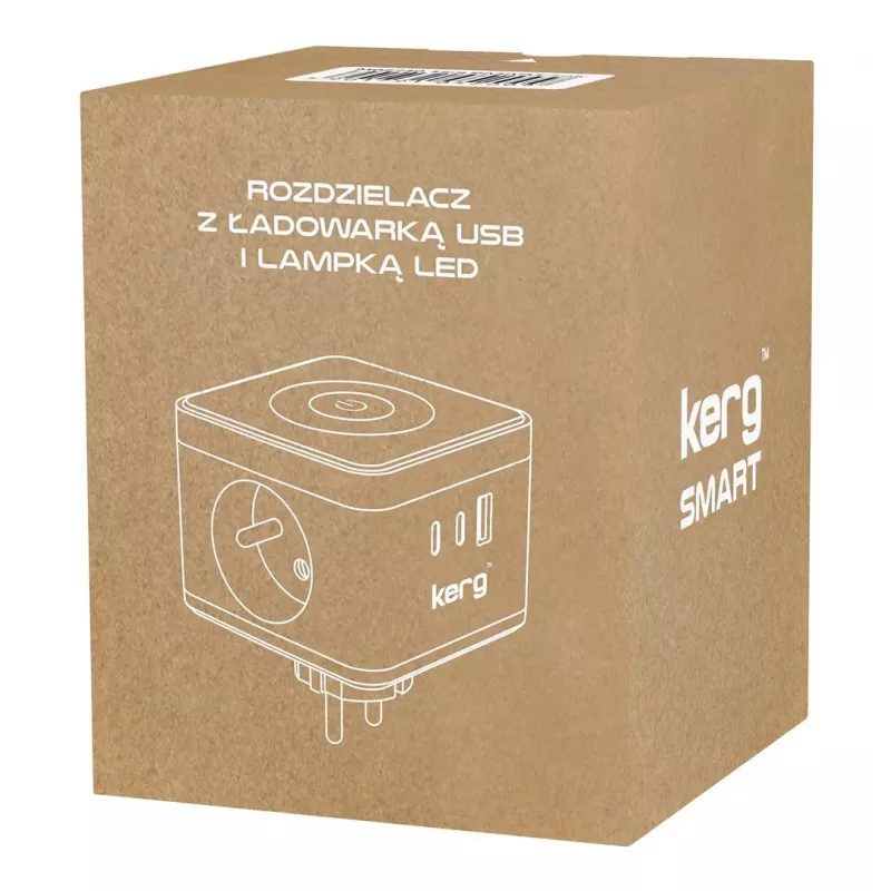 Steckdosenleiste Kerg M02730 — 2 Typ-F-Steckdosen, 3 USB-Anschlüsse (USB-A + USB-C), 16 A 250 V~, 1,5 m Kabel, weiß