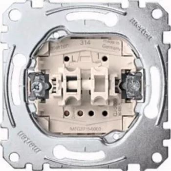 Wippschalter Merten MEG3715-0000, 1-polig, metallic, 250 V AC, 10 A