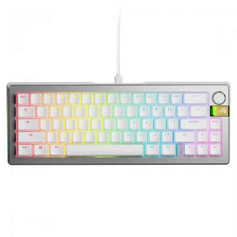 Mechanische Gaming-Tastatur GLORIOUS GMMK 3 Pro 65% Pre-Built ANSI US mit Fox HE Switches, Silber