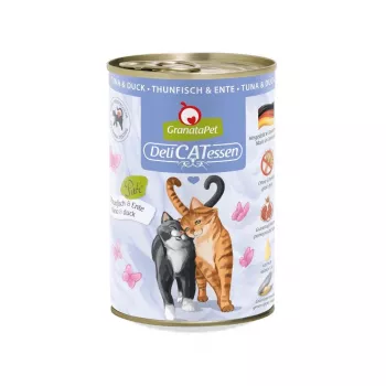 GRANATAPET DeliCATessen Thunfisch und Ente - Nassfutter für Katzen - 400g
