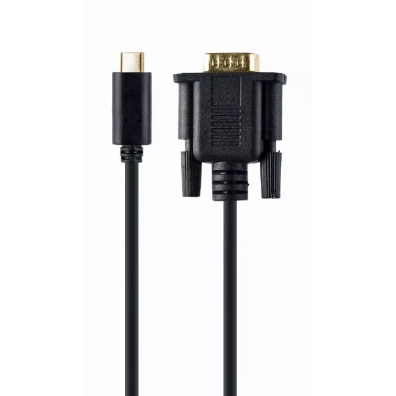 USB-Grafikadapter Gembird A-CM-VGAM-01, USB-C auf VGA, 1920x1080, 0,15 m Kabel, schwarz