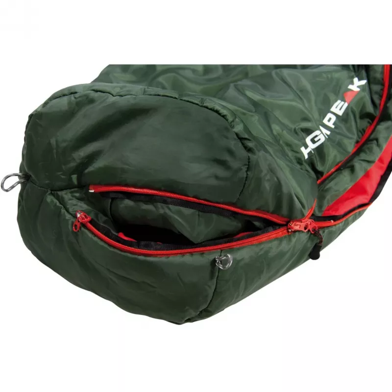 Mumien-Schlafsack Schwarz Arrow ECO (Dunkelgrün/Rot)