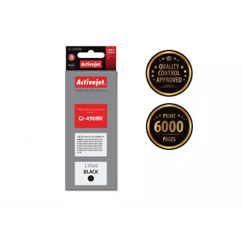 Tintenpatrone ActiveJet AC-G490Bk Schwarz, kompatibel für Canon GI-490BK, pigmentiertes Schwarz 135 ml, hohe (XL) Reichweite