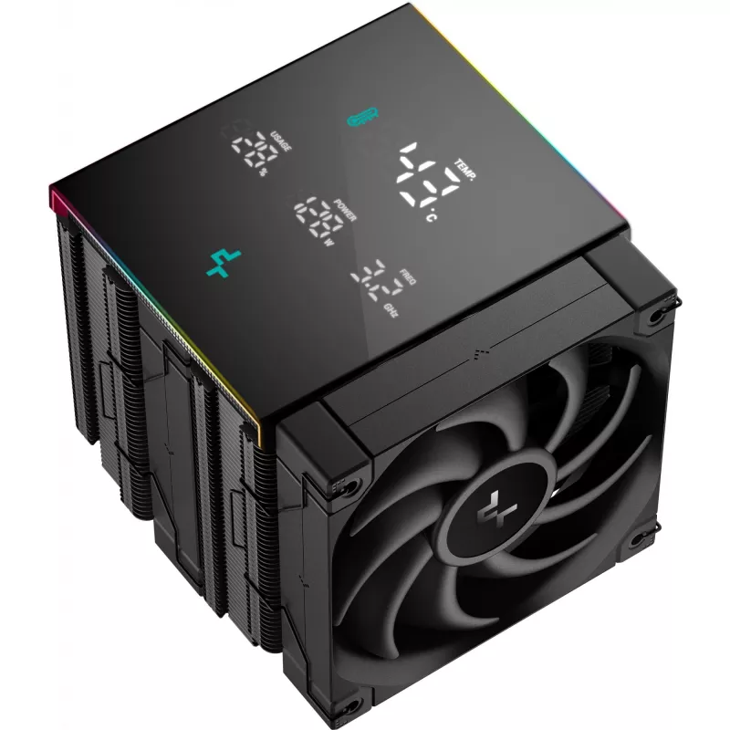 CPU-Kühler DeepCool AK620 Digital PRO — 120-mm-Lüfter, 1750 U/min, 25 dB, 12 V, geeignet für LGA1700/AM5, schwarz