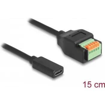 DeLOCK USB 2.0 Kabel USB Typ-C Buchse auf Klemmleistenadapter 15 cm