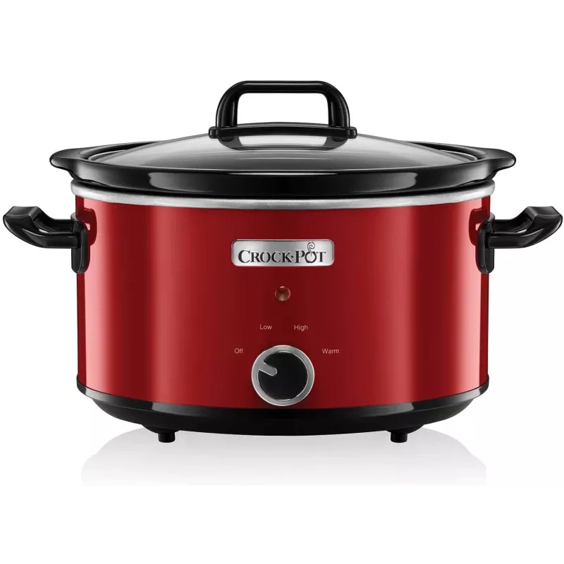 Slow Cooker Crock-Pot SCV400RD 3,5 L Keramik herausnehmbarer Topf, Glasdeckel, 2 Heizstufen