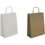 Papiertragetasche agipa 101853 – klein, Kraftpapier, weiß außen, natur innen, Trageschnur, 1 Stück