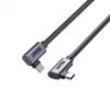 USB-C Kabel Unitek C14147ABK01-1M, 1 m, 90° abgewinkelte Stecker, USB PD 3.0 100W, Daten 480 Mbit/s, schwarz