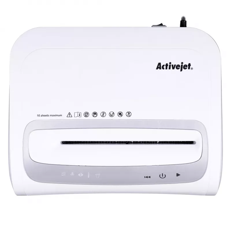 Aktenvernichter Activejet ASH-1602M, P-5, 28 l, 2x14 mm Schnitzel, weiß