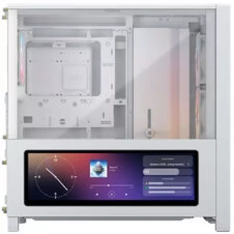 Corsair FRAME 4000D LCD RS PC-Gehäuse, Midi-Tower, ATX, ARGB, gehärtetes Glas - Weiß