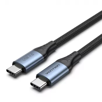 Vention USB4 Gen 3x2 Typ-C-auf-Typ-C-Kabel 1 m, 5 A, Aluminiumlegierung, baumwollumflochten