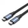 Vention USB4 Gen 3x2 Typ-C-auf-Typ-C-Kabel 1 m, 5 A, Aluminiumlegierung, baumwollumflochten