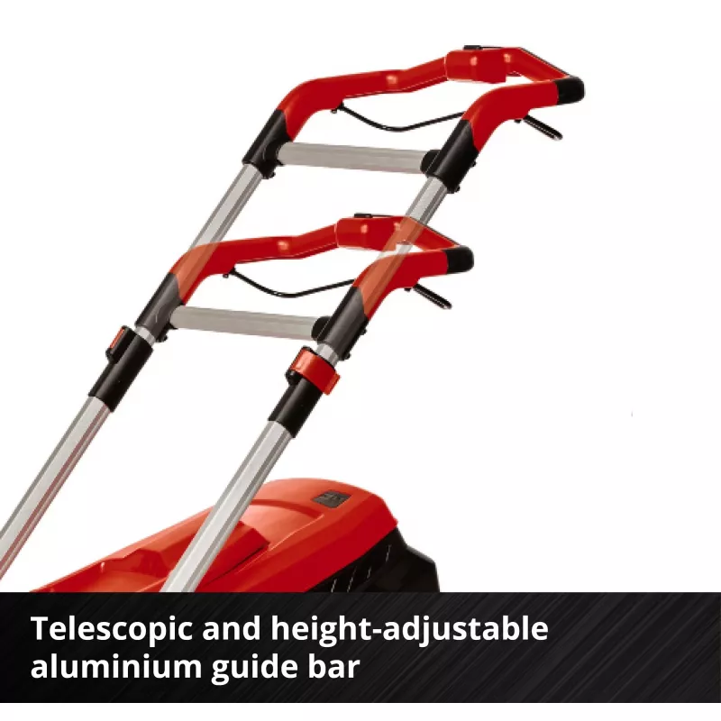 Professioneller Akku-Rasenmäher RASARRO 36/38, 36Volt (2x18V) (Rot/Schwarz, 2x Lithium-Ionen-Akku 4,0Ah)