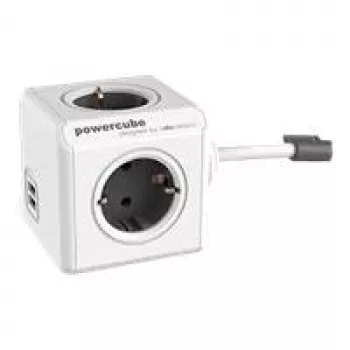 Power Extension Allocacoc 1407/DEEUPC 3m 4 AC Outlets Grau Weiß