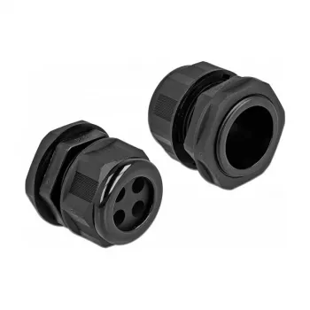 Kabelverschraubung DeLOCK 60383 Schwarz Kunststoff 2 Stück