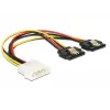 Internes Stromkabel DeLOCK 85237 0,2 m Molex auf 2 x SATA