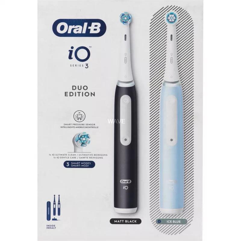 Elektrische Zahnbürste BRAUN Oral-B iO Series 3N — schwarz/blau, 2 Handstücke