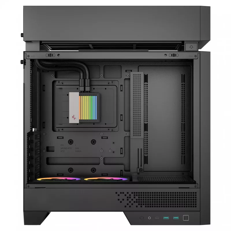 Desktop-PC-Gehäuse DeepCool CL6600 Schwarz — unterstützt ATX/PS2/SFX/SFX-L-Netzteile, 140-mm-Frontlüfter, 120/140-mm-Deckel/Rückseite, 2,5/3,5-Zoll-Laufwerke